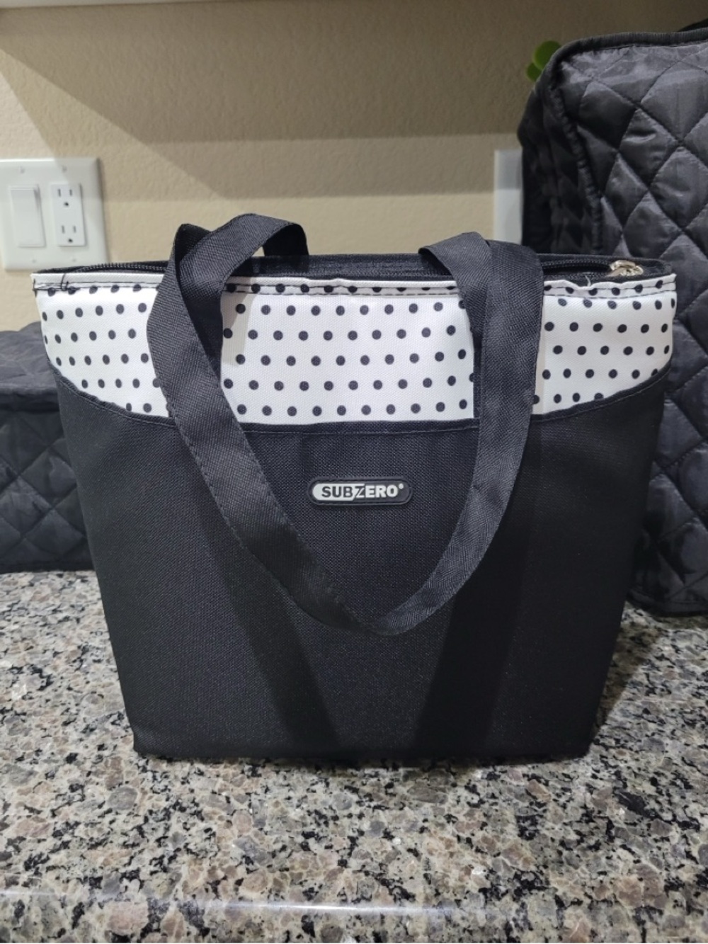 Black & White Polka Dot Insulated Tote